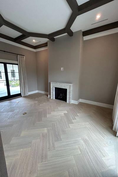 hardwood floor installation in a Dedham MA living